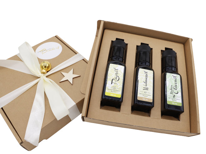 Geschenkset 100ml -  Rapsöl, Walnussöl und Olivenöl
